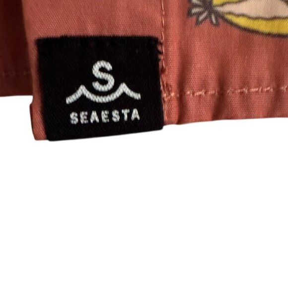 Seaesta Surf X Peanuts® Snoopy Shade Button Up Shirt, Rust Boys Medium - Picture 2 of 12